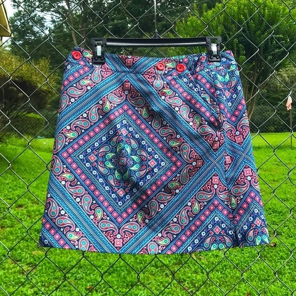 EP PRO WOMENS GOLFING ATHLETIC SKORT SIZE 2 COLOR MIX PAISLEY - Picture 1 of 6